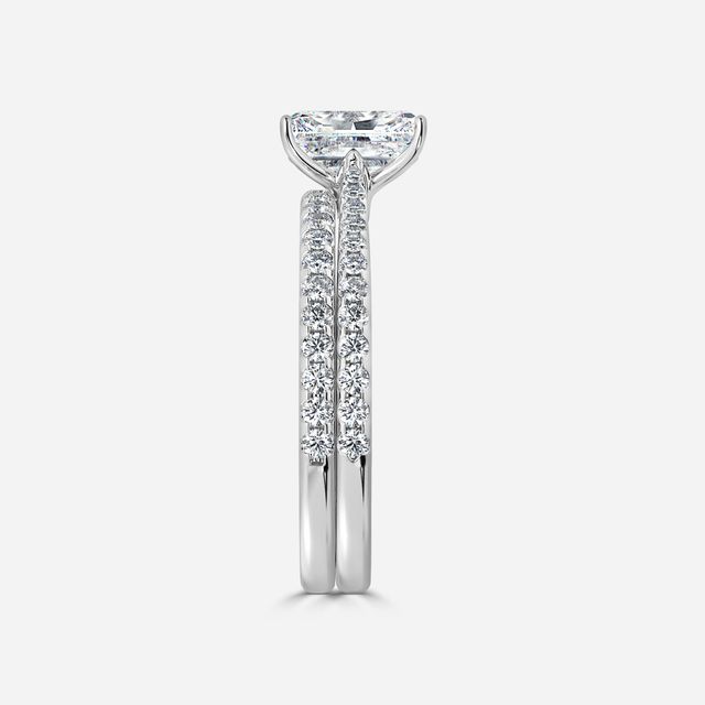 Jessie Platinum Pavé Band Bridal Set Engagement Ring