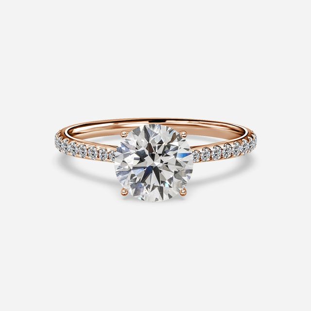 Jessie Rose Gold Plain Band Bridal Set Engagement Ring