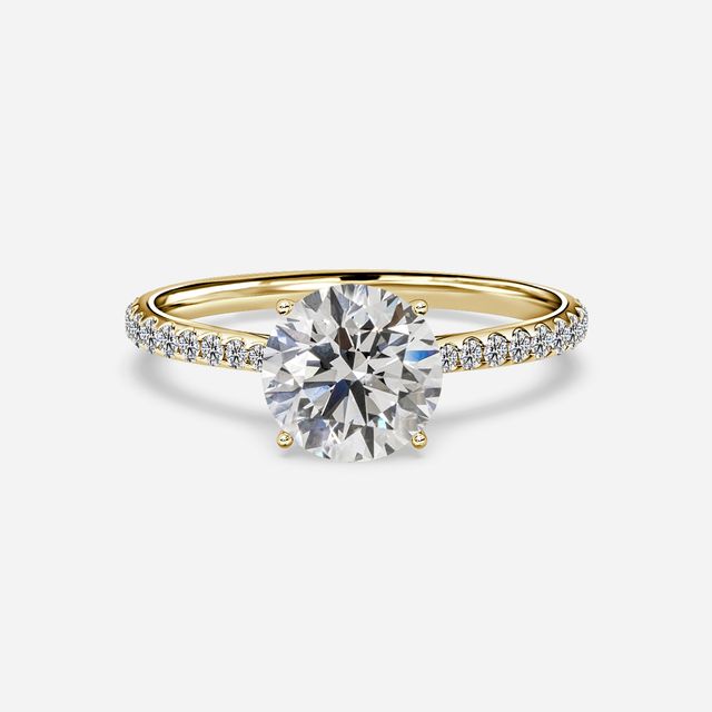 Jessie Yellow Gold Plain Band Bridal Set Engagement Ring
