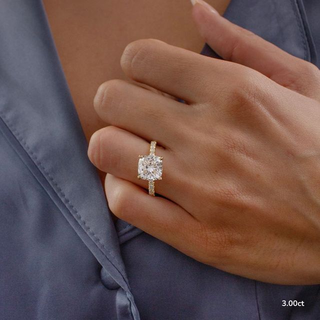 Sadie Petite Yellow Gold Plain Band Bridal Set Engagement Ring
