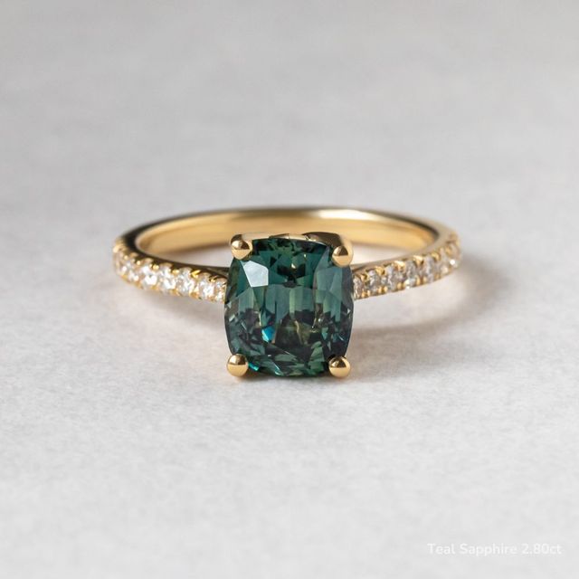 Aerin Pave Yellow Gold Flower Engagement Ring