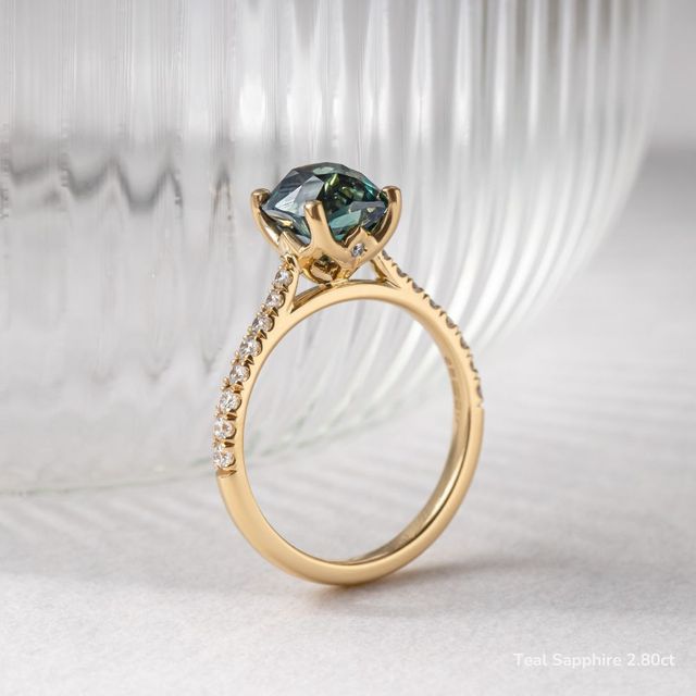 Aerin Pave Yellow Gold Flower Engagement Ring