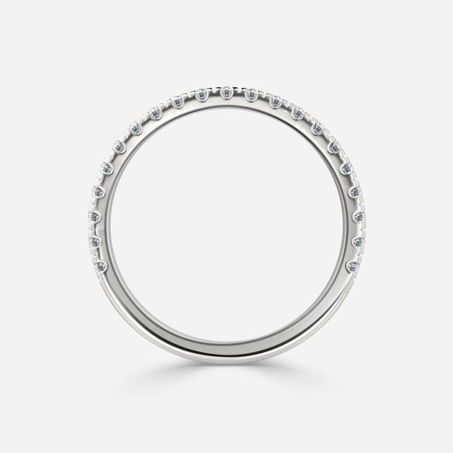 Vivian Solitaire White Gold Pavé Band Bridal Set Engagement Ring