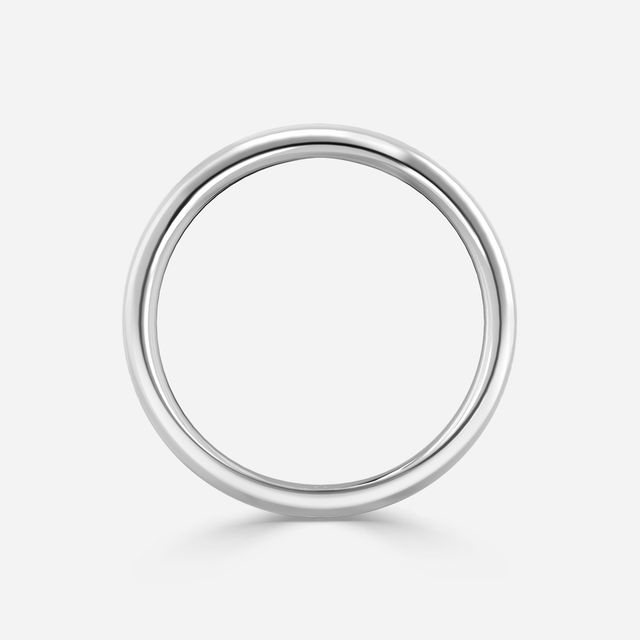 Aerin Solitaire White Gold Plain Band Bridal Set Engagement Ring