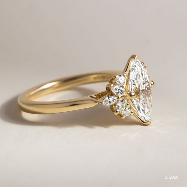 Holly Yellow Gold Flower Engagement Ring