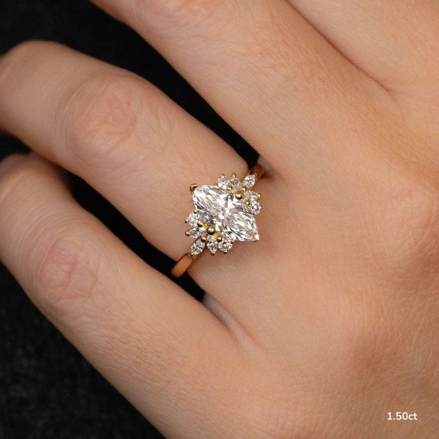 Holly Yellow Gold Cluster Engagement Ring