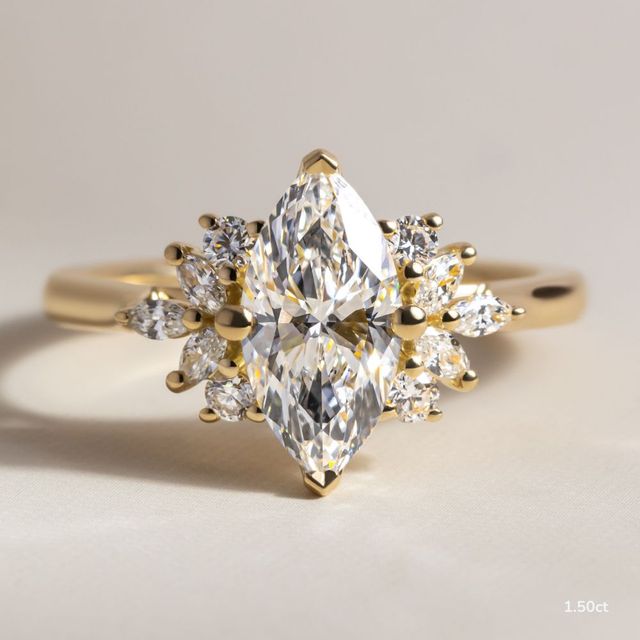 Holly Yellow Gold Cluster Engagement Ring