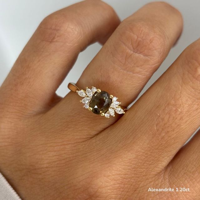Holly Yellow Gold Cluster Engagement Ring