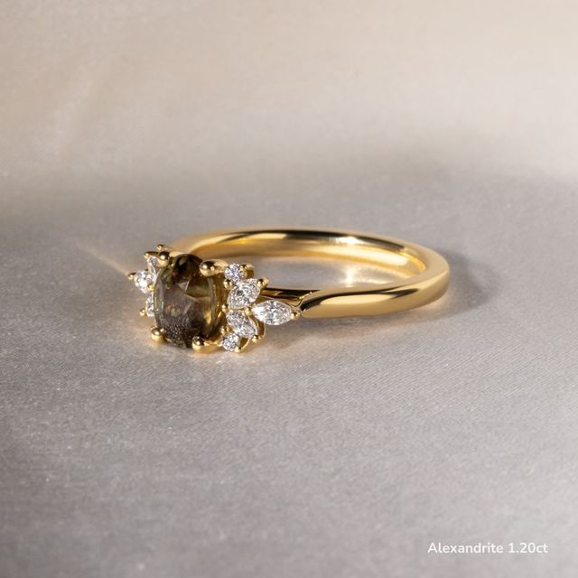 Holly Yellow Gold Cluster Engagement Ring