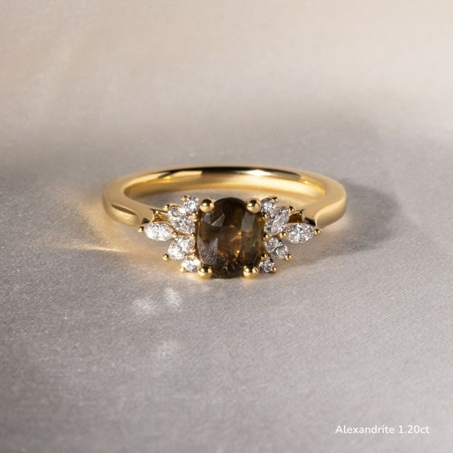 Holly Yellow Gold Cluster Engagement Ring