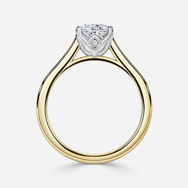Aerin Yellow Gold Two Tone Solitaire Engagement Ring
