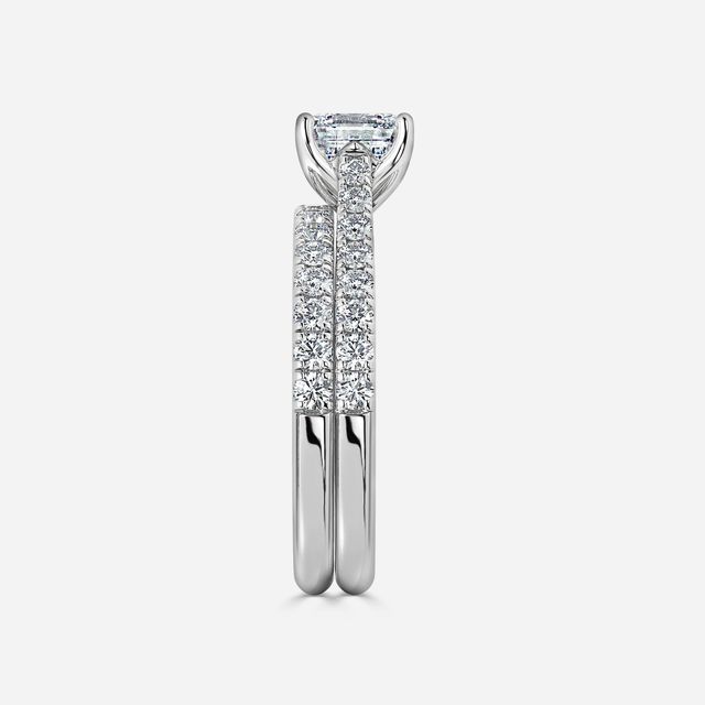 Aerin White Gold Pavé Band Bridal Set Engagement Ring