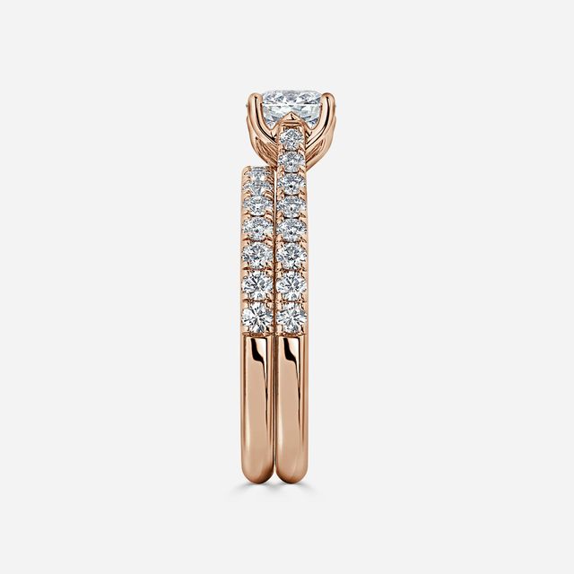 Aerin Rose Gold Pavé Band Bridal Set Engagement Ring