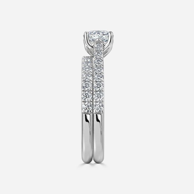 Aerin White Gold Pavé Band Bridal Set Engagement Ring