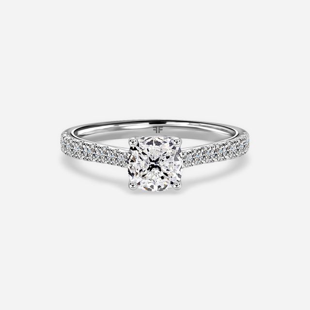 Aerin Platinum Plain Band Bridal Set Engagement Ring