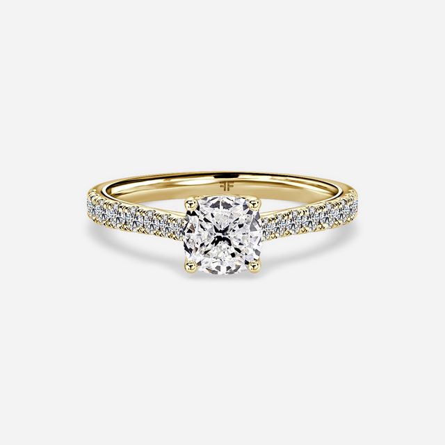 Aerin Yellow Gold Pavé Band Bridal Set Engagement Ring
