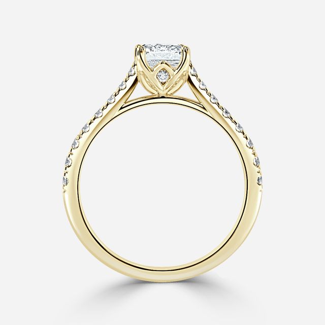 Aerin Yellow Gold Pavé Band Bridal Set Engagement Ring