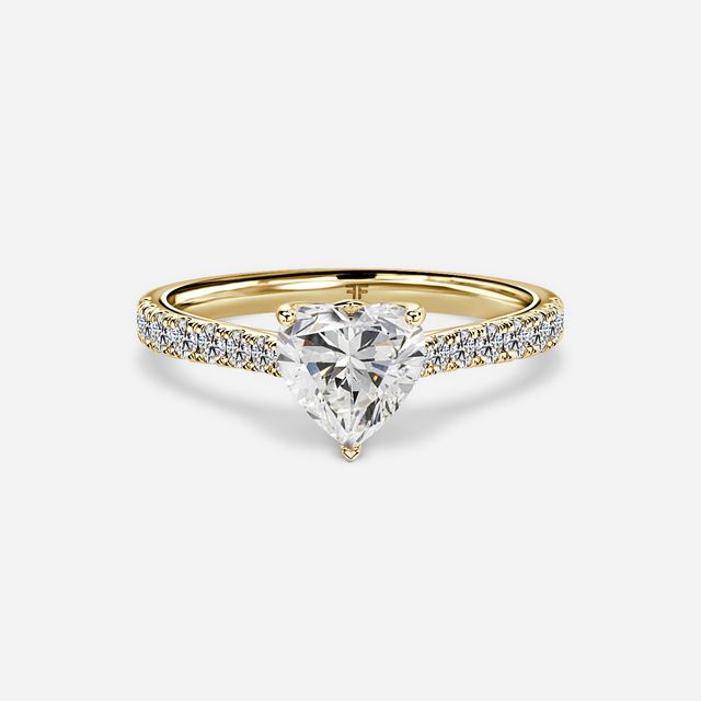 Aerin Yellow Gold Pavé Band Bridal Set Engagement Ring