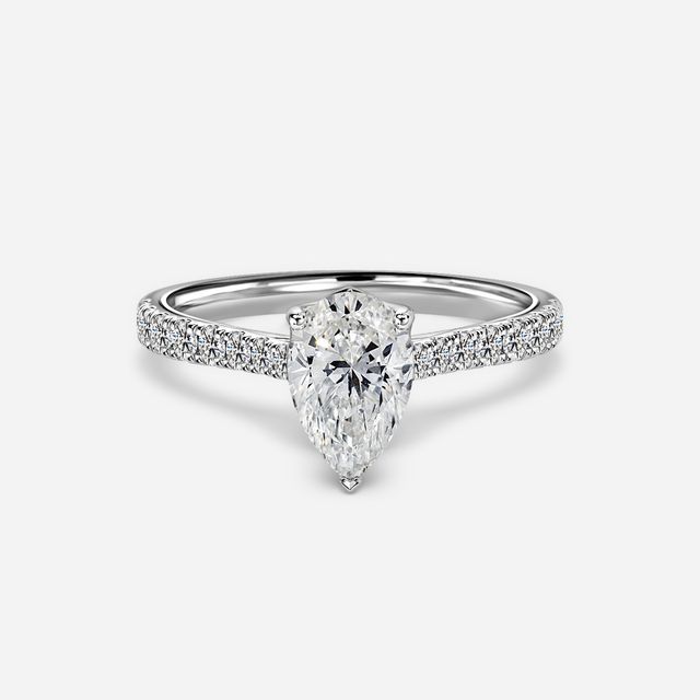 Aerin Platinum Plain Band Bridal Set Engagement Ring