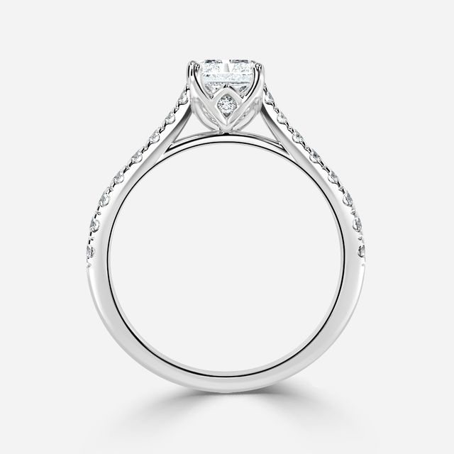 Aerin Platinum Pavé Band Bridal Set Engagement Ring