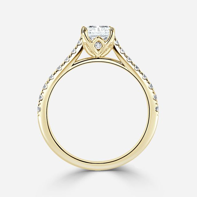 Aerin Yellow Gold Pavé Band Bridal Set Engagement Ring