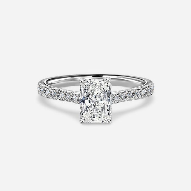 Aerin Platinum Pavé Band Bridal Set Engagement Ring