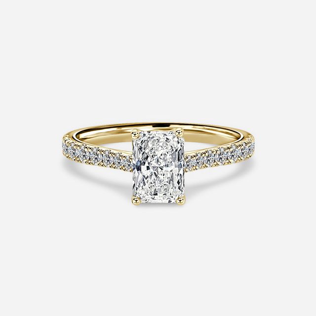 Aerin Yellow Gold Pavé Band Bridal Set Engagement Ring