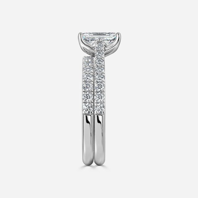Aerin White Gold Pavé Band Bridal Set Engagement Ring