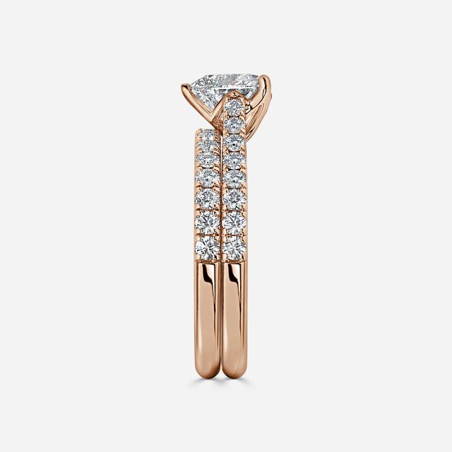 Aerin Rose Gold Pavé Band Bridal Set Engagement Ring