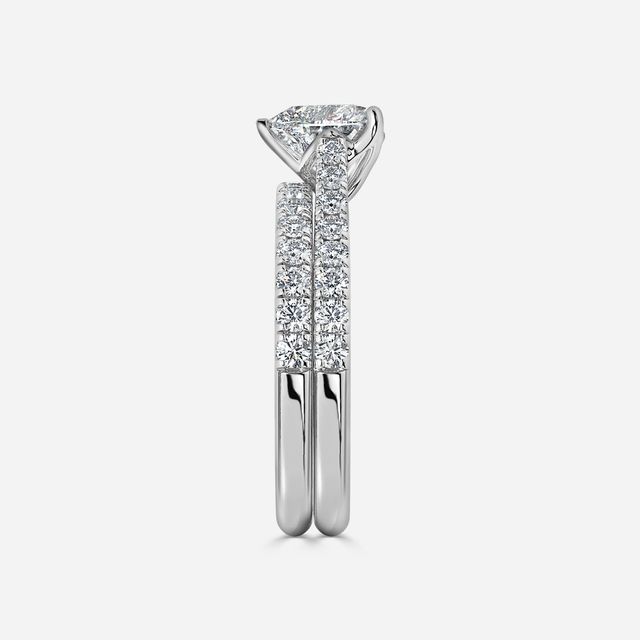 Aerin White Gold Pavé Band Bridal Set Engagement Ring