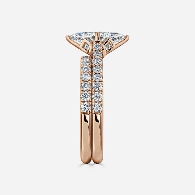Aerin Rose Gold Pavé Band Bridal Set Engagement Ring
