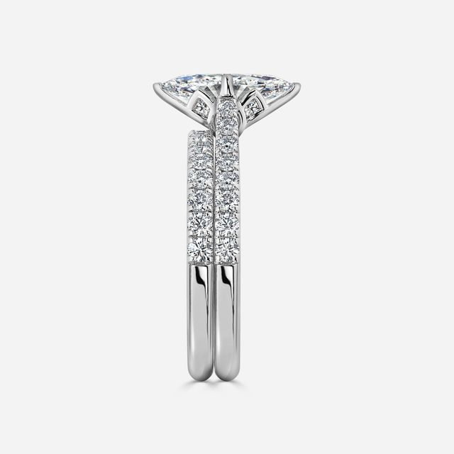 Aerin White Gold Pavé Band Bridal Set Engagement Ring