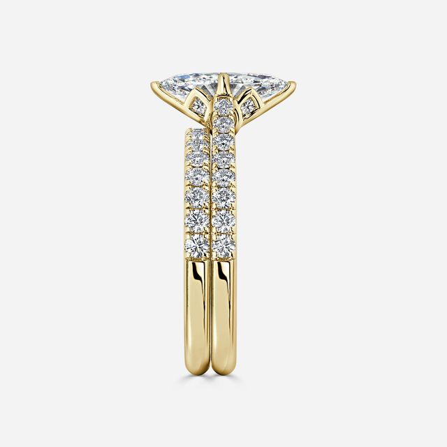 Aerin Yellow Gold Pavé Band Bridal Set Engagement Ring