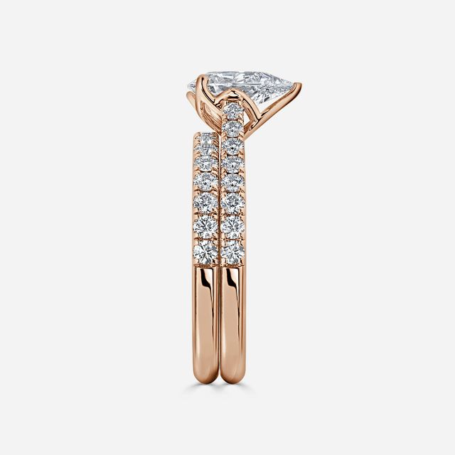 Aerin Rose Gold Pavé Band Bridal Set Engagement Ring