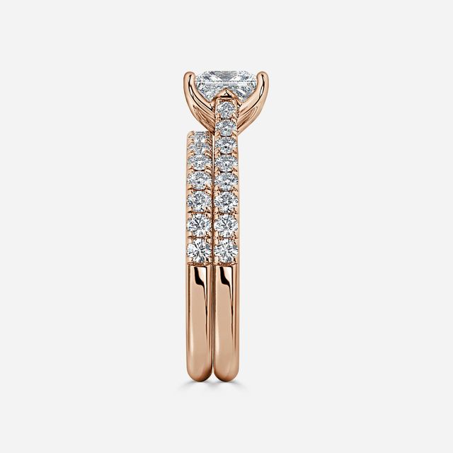 Aerin Rose Gold Pavé Band Bridal Set Engagement Ring