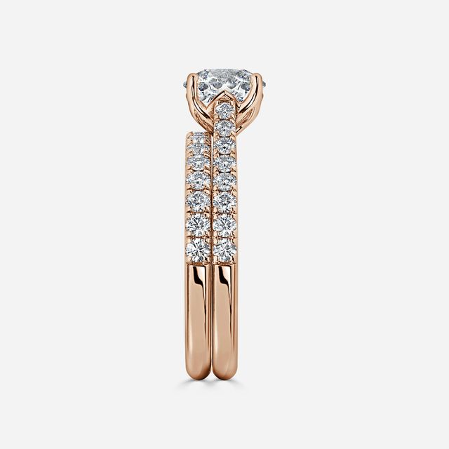 Aerin Rose Gold Pavé Band Bridal Set Engagement Ring