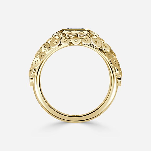 Dahlia Yellow Gold Men's Engagement Ring