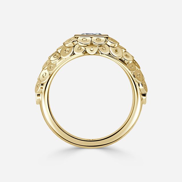 Dahlia Yellow Gold Men's Engagement Ring
