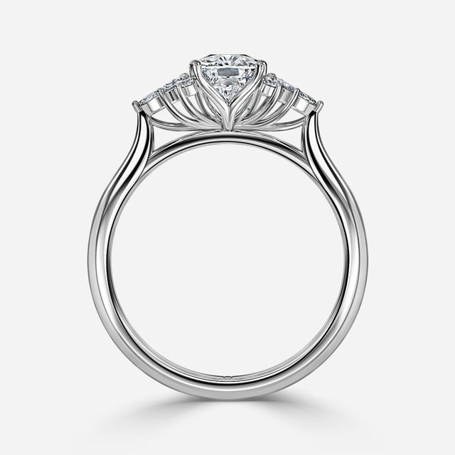 Holly Platinum Flower Engagement Ring
