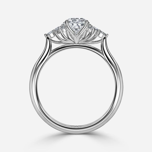 Holly Platinum Flower Engagement Ring