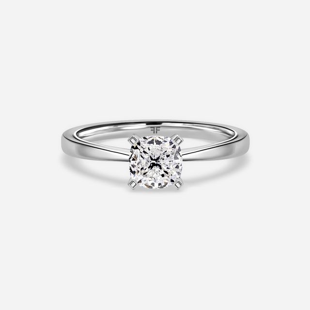 Firefly Solitaire White Gold Plain Band Bridal Set Engagement Ring