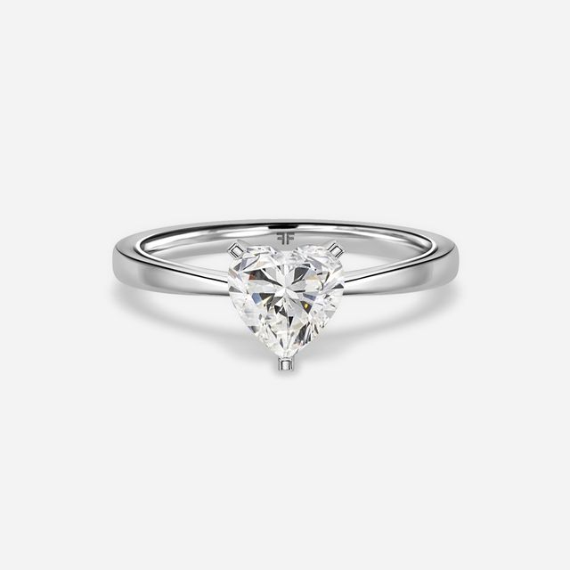 Firefly Solitaire White Gold Plain Band Bridal Set Engagement Ring