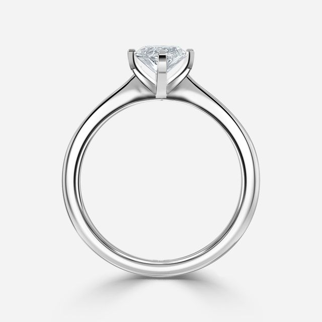 Firefly Solitaire White Gold Plain Band Bridal Set Engagement Ring