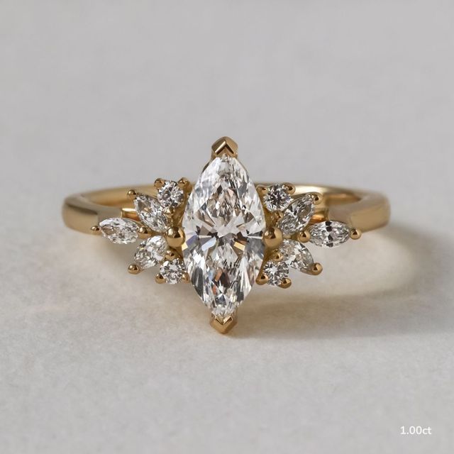 Holly Yellow Gold Cluster Engagement Ring