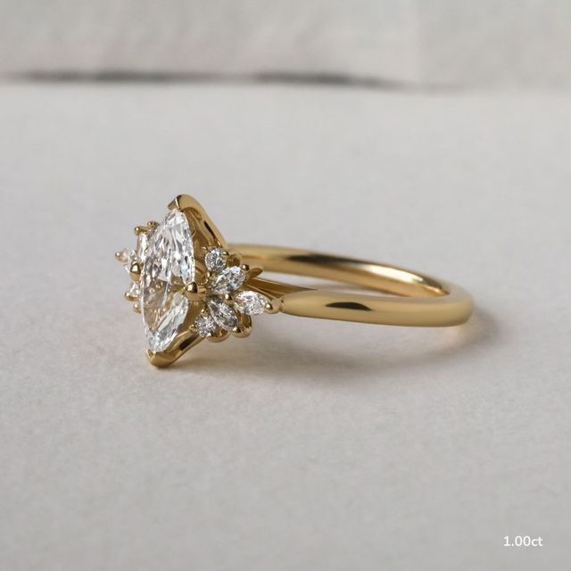 Holly Yellow Gold Cluster Engagement Ring