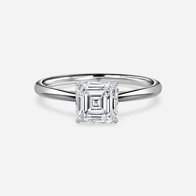 Jessie Solitaire Platinum Pavé Band Bridal Set Engagement Ring