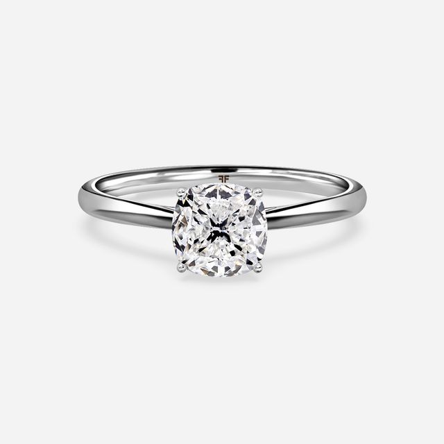 Jessie Solitaire Platinum Plain Band Bridal Set Engagement Ring