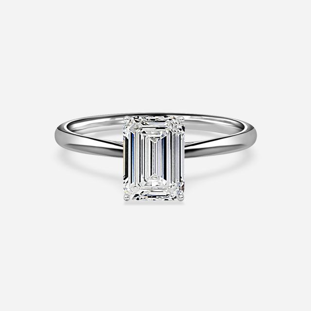 Jessie Solitaire Platinum Plain Band Bridal Set Engagement Ring