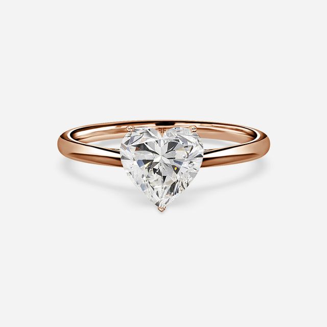 Jessie Solitaire Rose Gold Pavé Band Bridal Set Engagement Ring