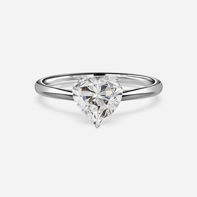 Jessie Solitaire White Gold Plain Band Bridal Set Engagement Ring
